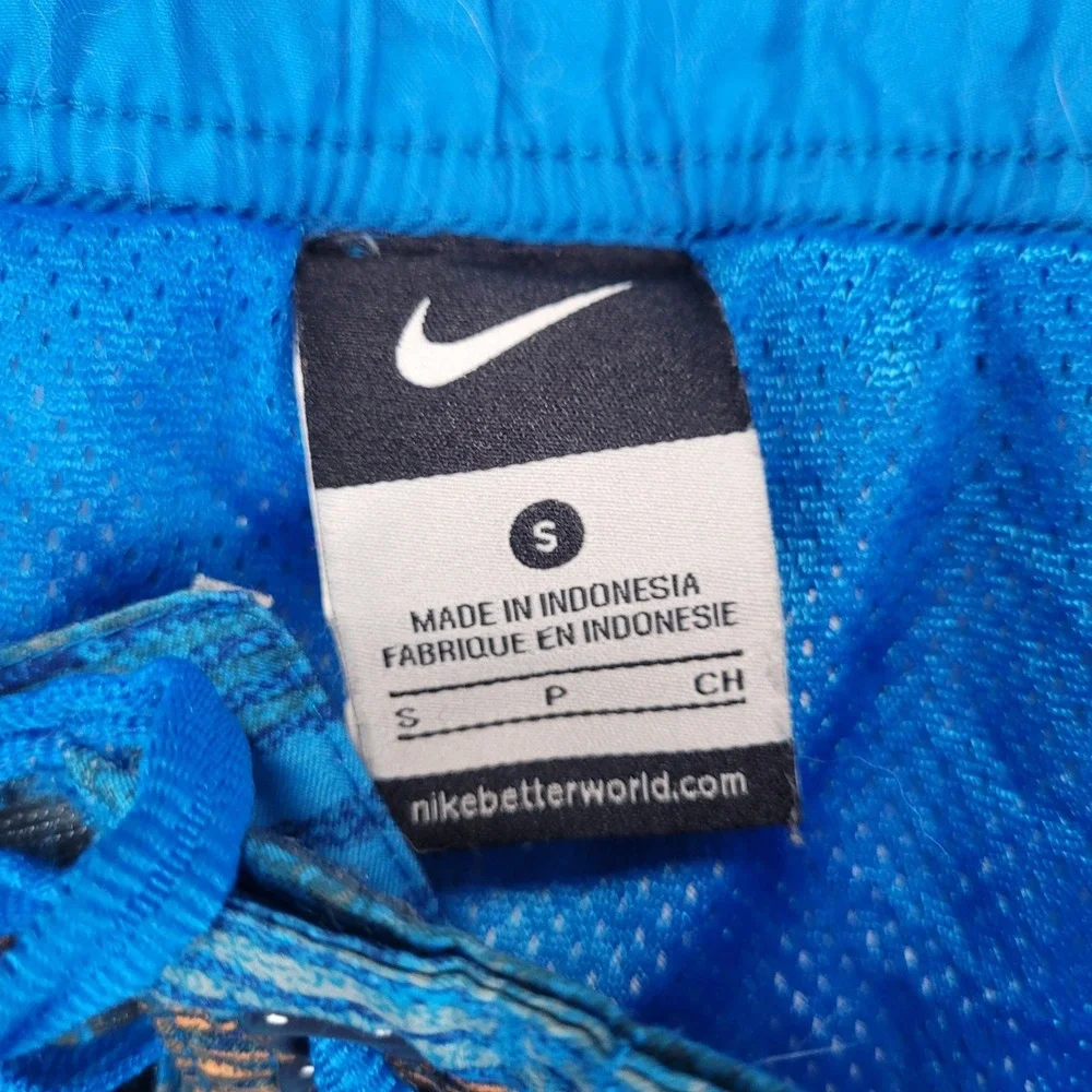 Nike Mens Blue Orange Geometric‎ Striped Board Shorts Swim Trunks Small